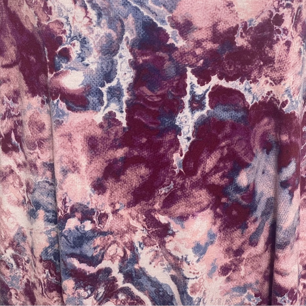 Lularoe “Emily” Long Sleeve Swing Dress Size L Pink Tie Dye - Picture 3 of 7